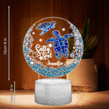 Salty Soul - Personalized Turtle Shaped Plaque Light Base