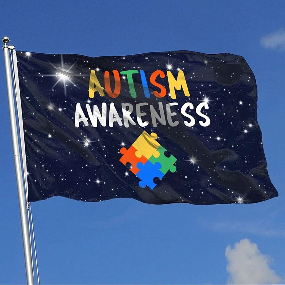 Sensibilisation à l'autisme - Drapeau de la Maison de la sensibilisation à l'autisme 0523