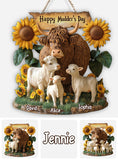 Happy Mudder's Day - Personalized Mother Custom Shaped Wood Sign