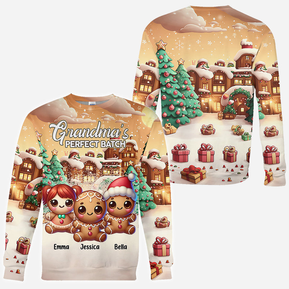 Perfect Gingerbread Batch - Personalized Grandma All Over Shirt