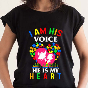 Je suis sa voix, il est mon cœur - T-shirt et sweat à capuche de sensibilisation à l'autisme 112021