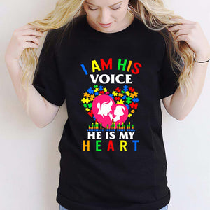 Je suis sa voix, il est mon cœur - T-shirt et sweat à capuche de sensibilisation à l'autisme 112021