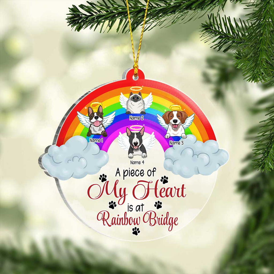 A Piece Of My Heart - Personalized Christmas Dog Transparent Ornament