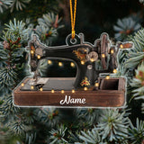 Sewing Items Collection - Personalized Christmas Sewing Transparent Ornament