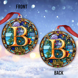 Stained Glass Letter - Personalized Family Ornament