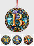 Stained Glass Letter - Personalized Family Ornament