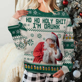 Ho Ho Holy Sh*t I'm Drunk - Personalized Beer Ugly Sweater
