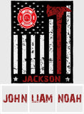 Proud Firefighter - Firefighter gift for him, dad, husband, son - Personalized Blanket