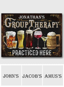 Group Therapy Practiced Here - Personalized Beer Rectangle Metal Sign