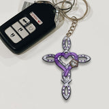 Rustic Horseshoe Cross - Personalized Horse Keychain