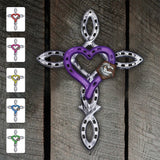 Rustic Horseshoe Cross - Personalized Horse Cut Metal Sign