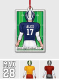 Football Lover - Personalized Football 2 Layered Piece Mix Ornament