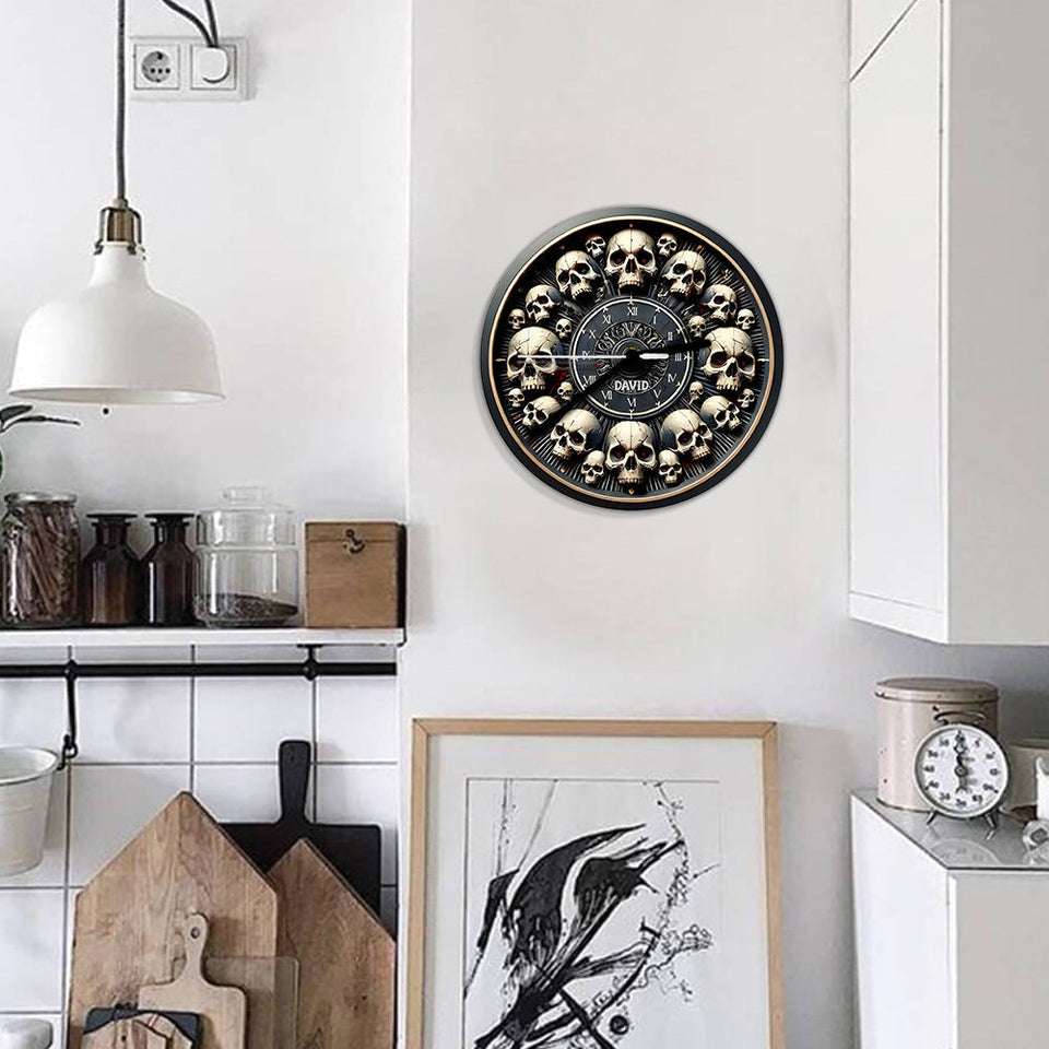 Skull Clock - Personalized Skull Wall Clock