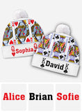 King And Queen - Personalized Couple Beanie Hat