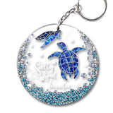 Salty Soul - Personalized Turtle Transparent Keychain