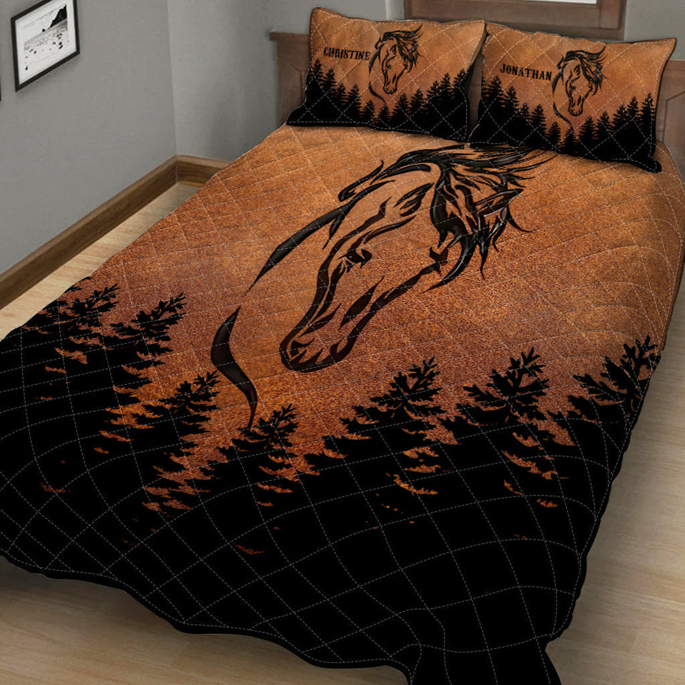 Love Horses - Personalized Horse Quilt Set