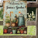Welcome To My Garden - Personalized Gardening Rectangle Metal Sign