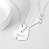 You Are My Key - Personalized Couple Engraved Name Couple Necklace