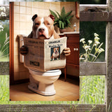 Missing Dog Reading Newspaper - Personalized Dog Rectangle Metal Sign