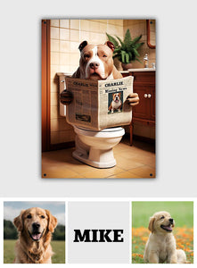 Missing Dog Reading Newspaper - Personalized Dog Rectangle Metal Sign