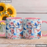 Believe Pink And Blue Butterflies - Personalized Christian Accent Mug