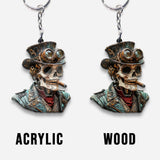 Steampunk Skull - Personalized Skull Keychain