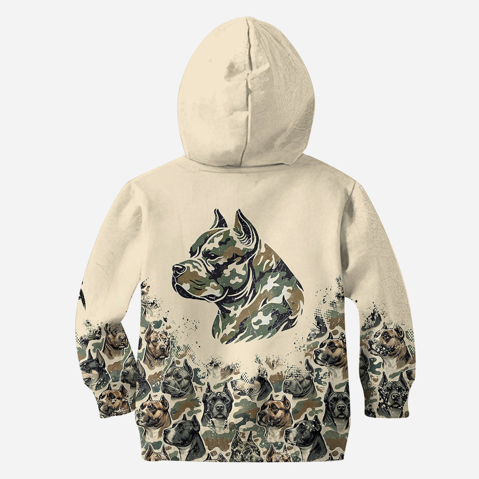 Pitbull Camouflage - Personalized Dog Hoodie and Leggings