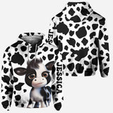 Moody Baby Cow - Personalized Cow Hoodie and Leggings