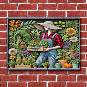 Love Gardening - Personalized Gardening Rectangle Metal Sign