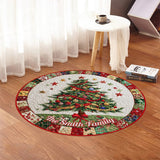 Merry Christmas - Personalized Family Round Rug