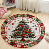 Merry Christmas - Personalized Family Round Rug
