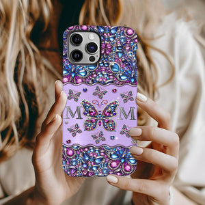 Mom And Children Butterflies - Personalized Mother Full Print Phone Case