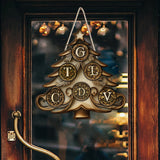 Family Christmas - Personalized Family Custom Shaped Wood Sign