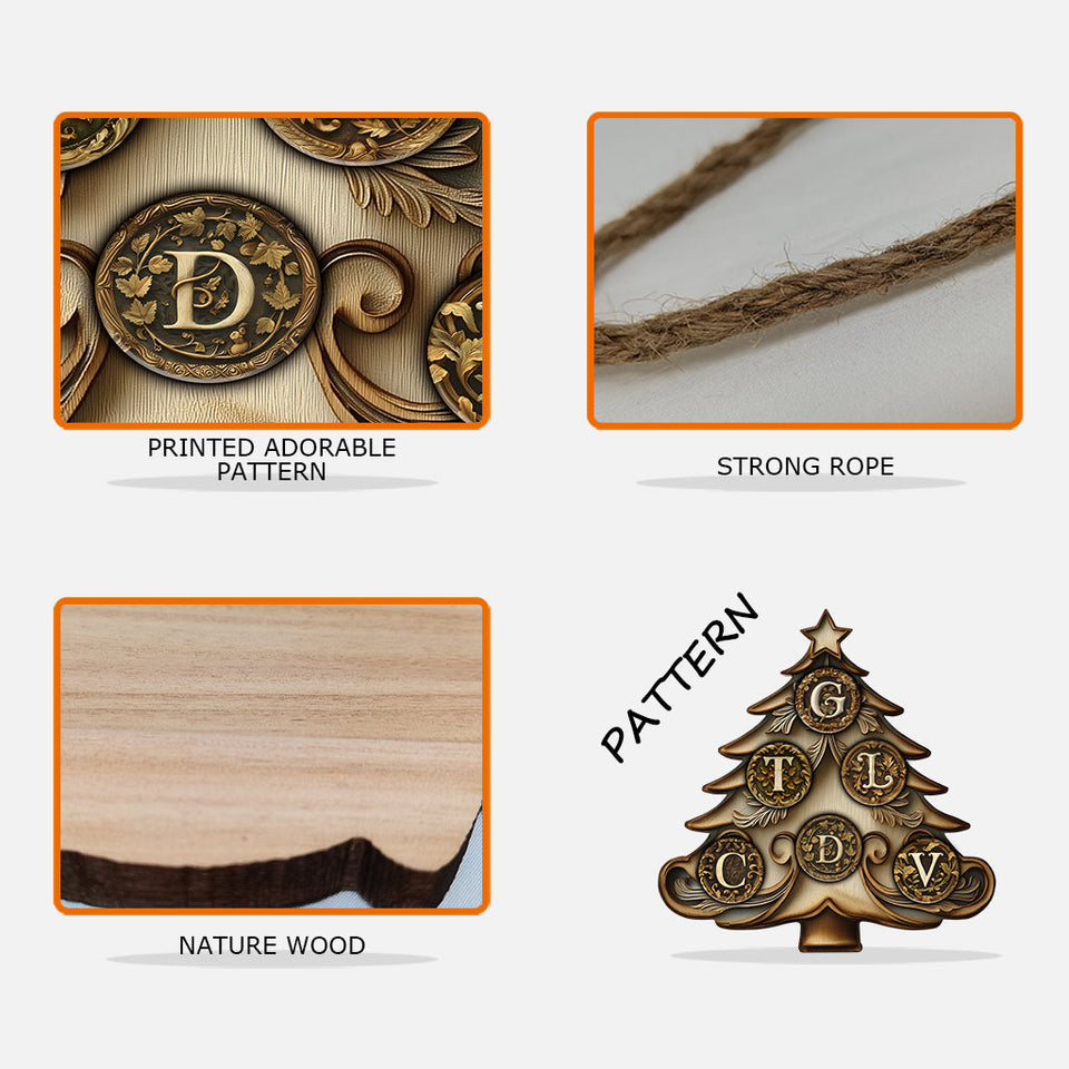 Family Christmas - Personalized Family Custom Shaped Wood Sign