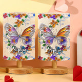 Stunning Butterfly Dragonfly Hummingbird - Personalized Butterfly Tableside Lamp with Wood Base