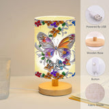 Stunning Butterfly Dragonfly Hummingbird - Personalized Butterfly Tableside Lamp with Wood Base