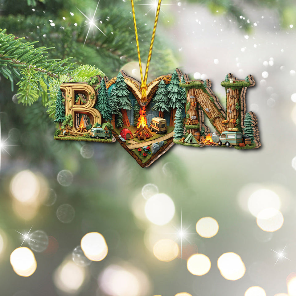 Camping Couple Letter - Personalized Camping Ornament