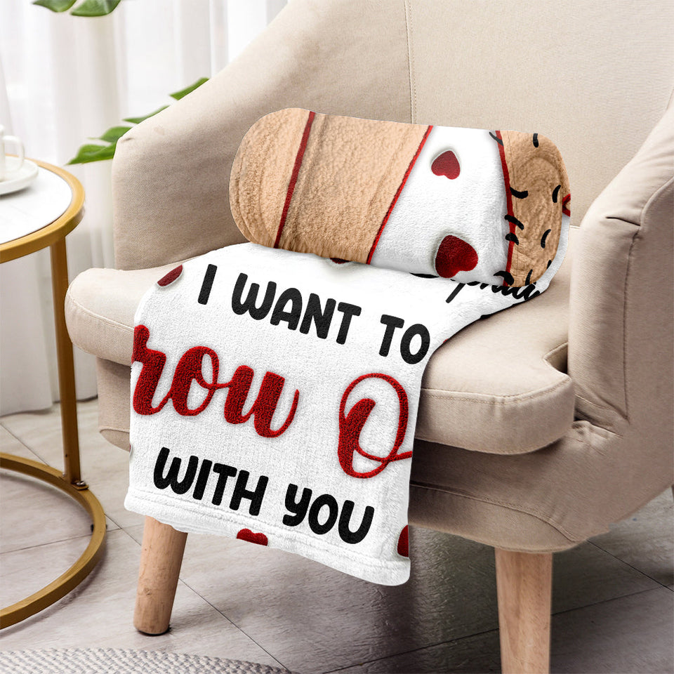 I Want To Grow Old With You - Personalized Couple Blanket