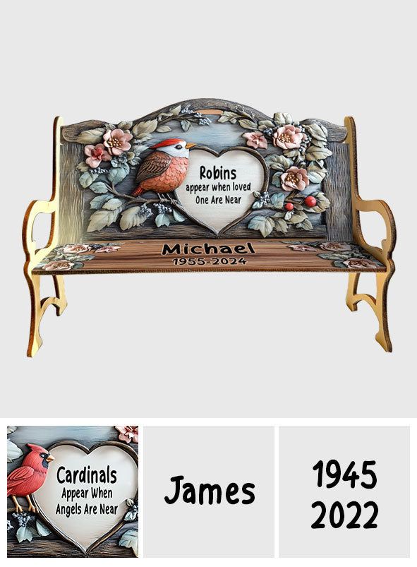Des cardinaux apparaissent lorsque les anges sont proches - Banc commémoratif en bois personnalisé