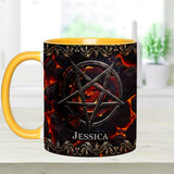 Volcanic Pentacle - Personalized Witch Accent Mug