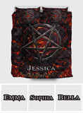 Volcanic Pentacle - Personalized Witch Quilt Set