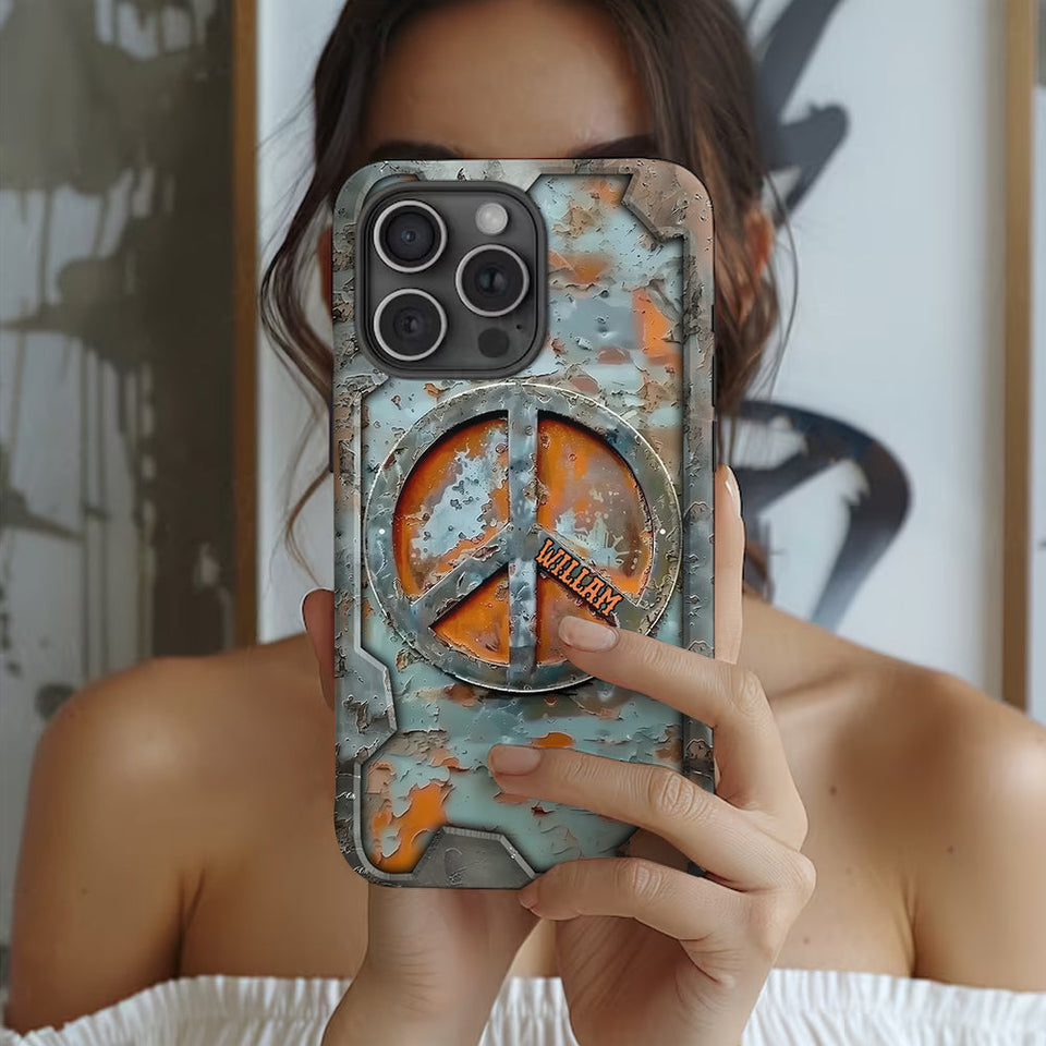 Love Peace - Personalized Hippie Full Print Phone Case