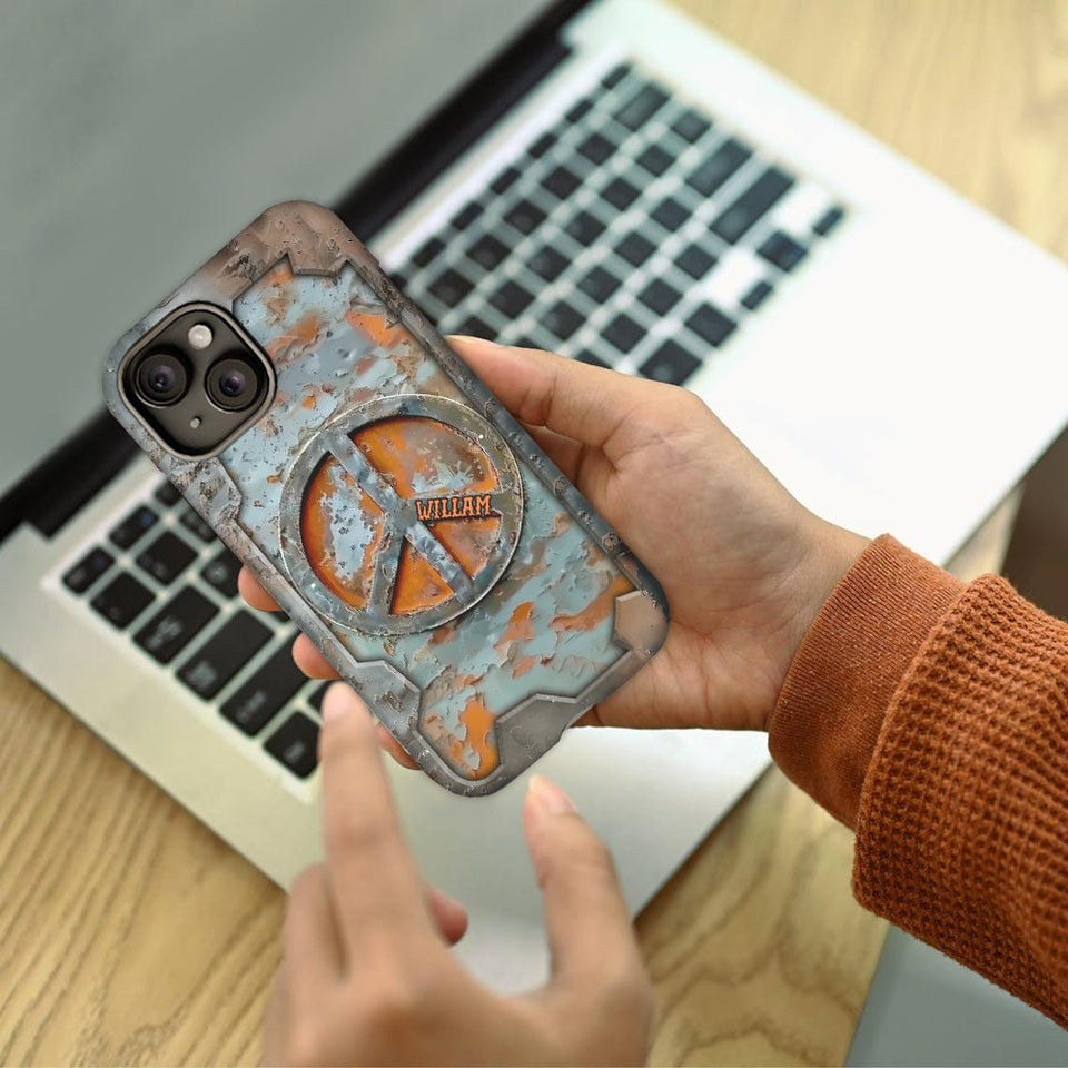 Love Peace - Personalized Hippie Full Print Phone Case