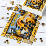 Construction Vehicles Letter Gift For Grankids - Personalized Kid Jigsaw Puzzle