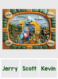 Dinosaur Letter Gift For Grandkids - Personalized Kid Jigsaw Puzzle