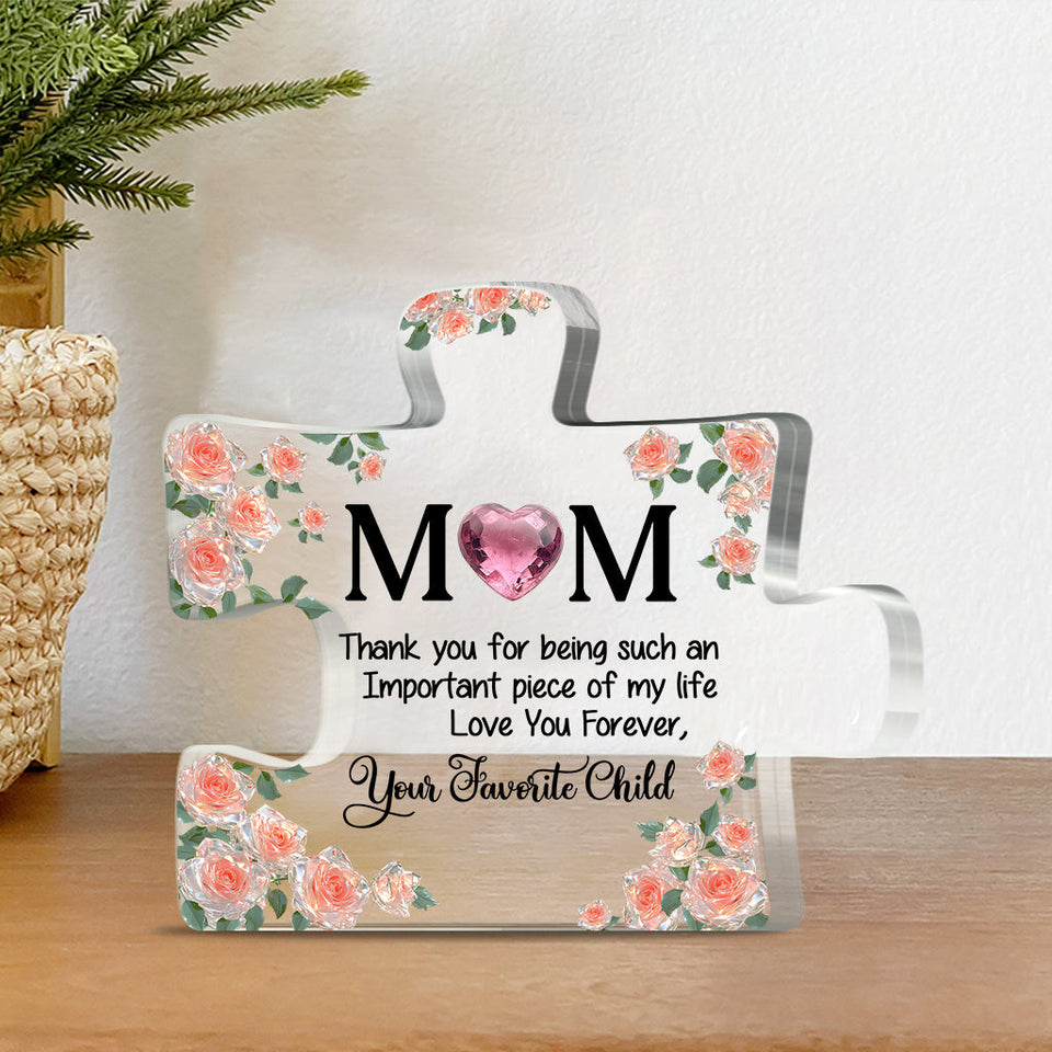Thank You Mom, BirthStone Personalize - Personalized Mother Custom Shaped Acrylic Plaque