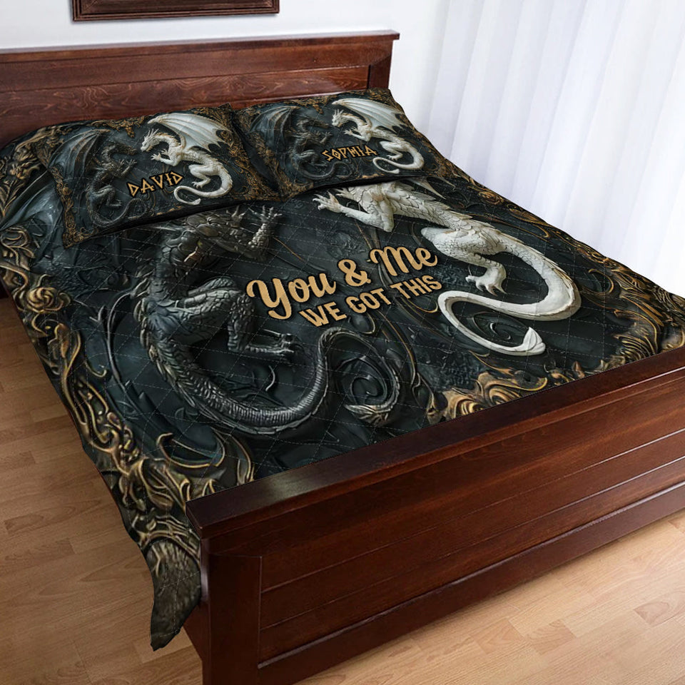 You & Me We Got This - Personalized Dragon Quilt Set