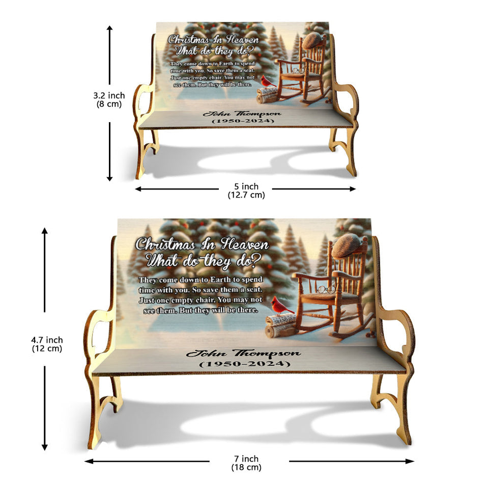 Noël au paradis - Banc commémoratif en bois personnalisé