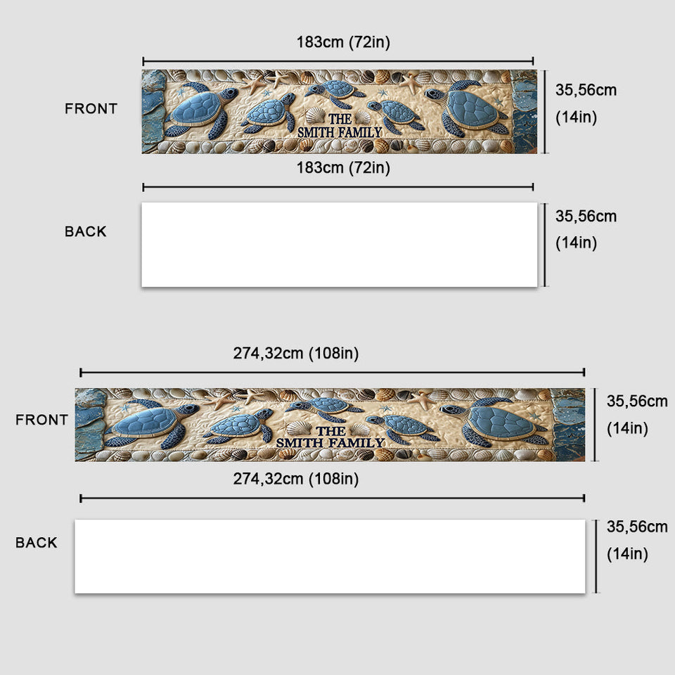 Love Turtles - Personalized Turtle Table Runner