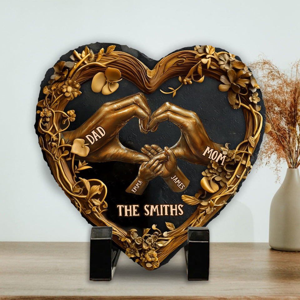 Our Family - Personalized Family Heart Shaped Stone